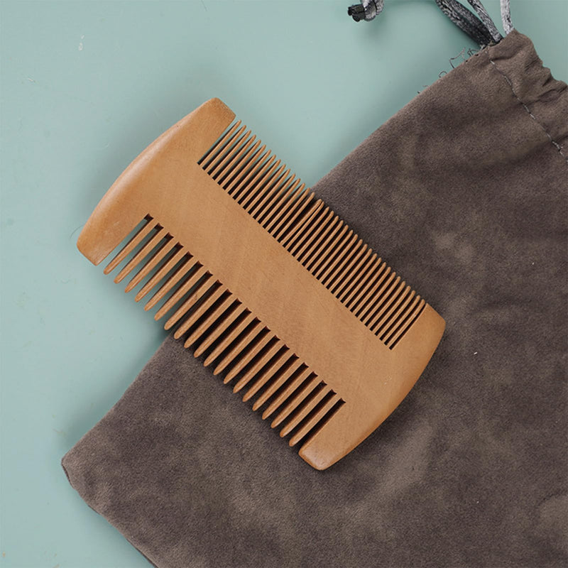 [Australia] - Antistatic beard comb with double-sided comb, premium beard comb made of fragrant sandalwood, pocket comb with double teeth for daily beard care and applying beard oil/beard balm 