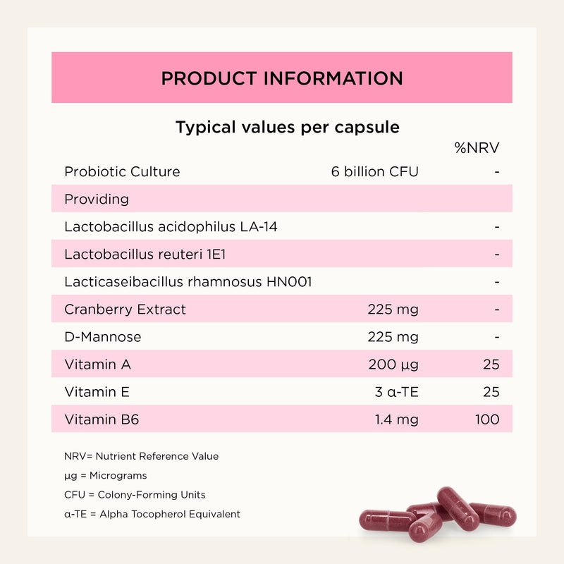 Healthspan Women's Health Biotic | 60 Capsules | Supports hormonal Balance & Intimate Flora | Targeted strains for Women’s Health | with D-Mannose & Cranberry | 6 Billion Live Cultures | Vegan
