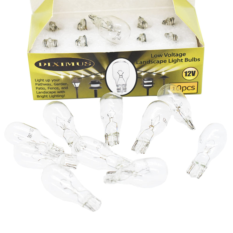[Australia] - Landscape Low Voltage - 12 Volt 11W - T5 Wedge Bulbs - Compatible with Malibu Lights - Garden - Deck Light Bulbs - Yard Bulbs - 10 Pack (Clear) Clear 