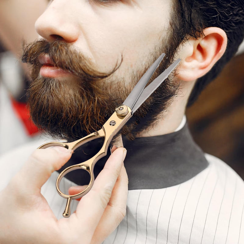 Hair Scissors Blending Shears Set, Fcysy 11 Pcs Professional Haircutting Thinning Shears Barber Kit, Salon Haircut Layering Scissors for Cutting Hair for Men Women Dogs 11pcs Gold