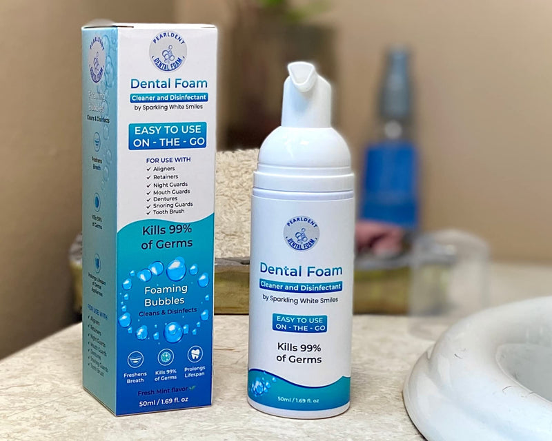 [Australia] - Pearldent Dental Foam - Cleans and Sterilizes Removable Dental and Ortho Appliances - Up to 4 Months Supply. Great for Aligners, Retainers, Mouth Guards. 