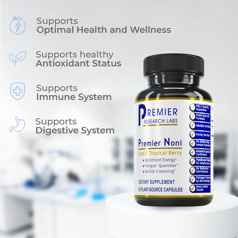 [Australia] - Premier Research Labs Premier Noni - Organic Noni Capsules, Noni Fruit Powder Pills, Noni Extract Supplement for Gut Health, Energy & Immune Health Support - 60 Vegetarian Capsules 