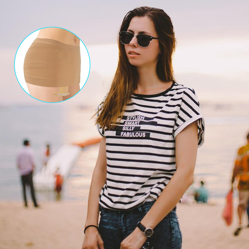[Australia] - Ostomy Support Garments, Hernia Support Garments, Ostomy Bag Covers for Women, Ostomy Wrap to Secure Colostomy Bags(Beige,S) S(34"-44") 
