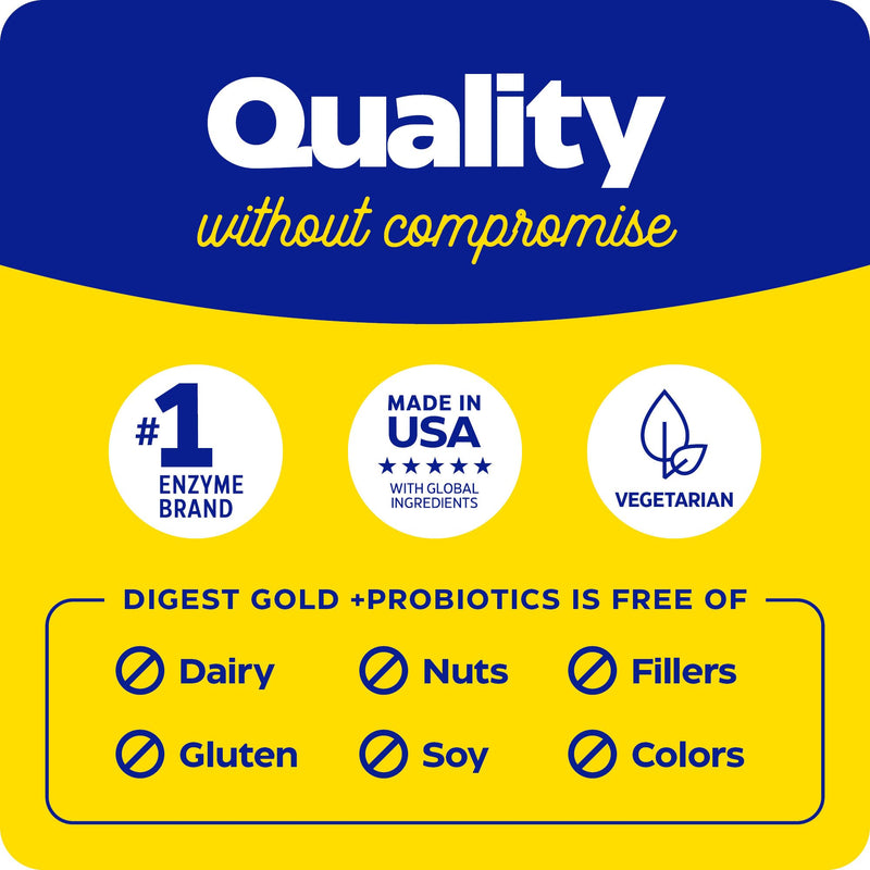 [Australia] - Enzymedica Digest Gold + Probiotics, 2-in-1 Formula for Gut Health, Digestive Enzymes & 1 Billion Active Probiotic Cultures, 90 Count (FFP) 90 Capsules (FFP) 