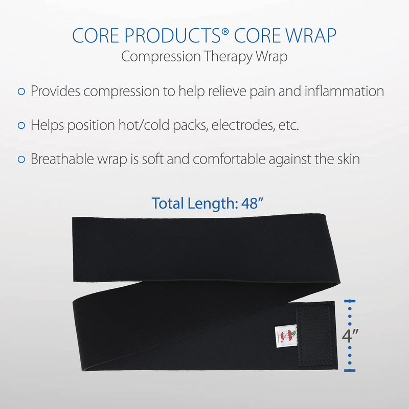 Core Products Core Wrap, Compression Therapy Wrap, Black - 4" X 48" 4" X 48"