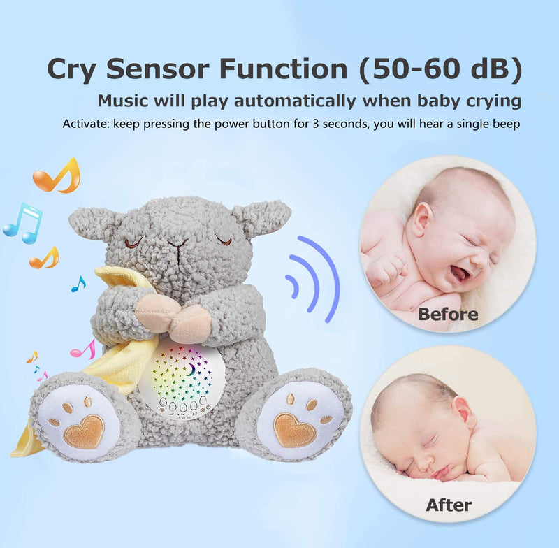 [Australia] - BEREST Rechargeable Baby Sleep Smile Bear, Mom's Heartbeat Baby Cry Sensor Lullabies & White Noise Sound, Nursery Decor Night Light Projector Toddler Crib Sleeping Aid, Baby Shower Gifts A13 -RSleepy Sheep 