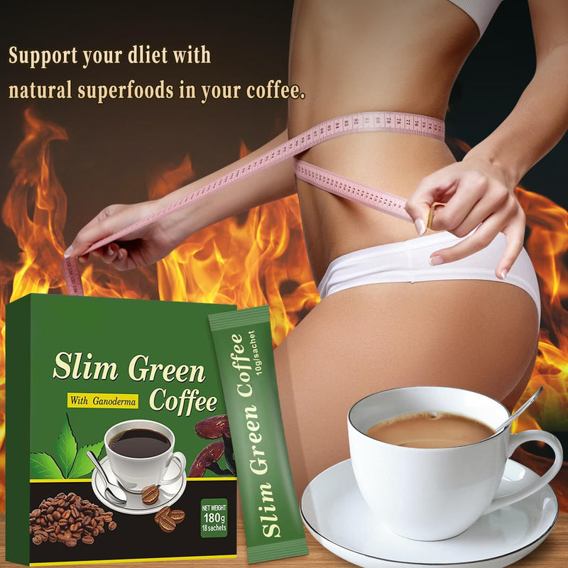 [Australia] - Premium Green Coffee Bean Extract Powder - Gluten-Free Green Coffee Bean Extract Supplements with 10 Natural Health Blends, Instant Coffee, 180g (18 Sachets) 