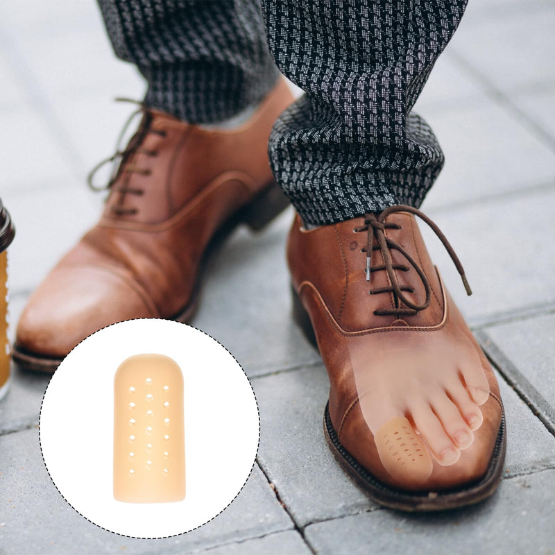 [Australia] - Sibba 10x Support Breathable Toe Protection Pads Big Toe Caps Covers with Holes Silicone Foot Pads Comfortable Toe Cover Hammer Toes Splint Corns Friction Ingrown Toenails 