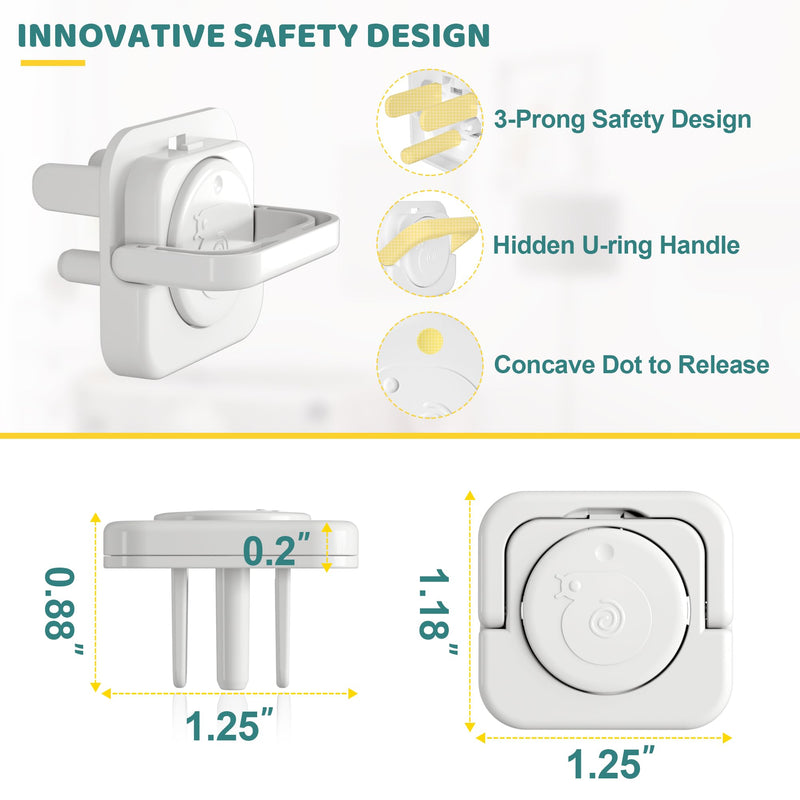 [Australia] - Baby Proofing Outlet Covers(45 Pack), Baby Proof Plug Covers with Hidden Pull Handle for Child Safety, Electric Socket Covers, Plug Protectors to Prevent Power Shock (White) White 