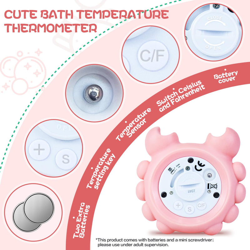 Baby Bath Thermometer Baby Safety, Digital Baby Bath Tub Thermometer with Temperature Alarm, Baby Water Thermometer & Room Thermometer, Baby Bath Thermometer Floating Toy for Infants, Newborn