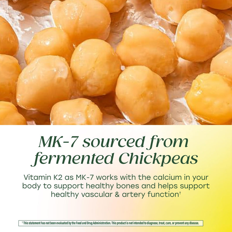 MegaFood Vitamin K1 & K2, Heart Health Support, 60 Capsules | Vitamin K2 MK7 from Fermented Chickpeas, Works with Calcium to Support Healthy Bones, Supports Heart Health, 60 Servings