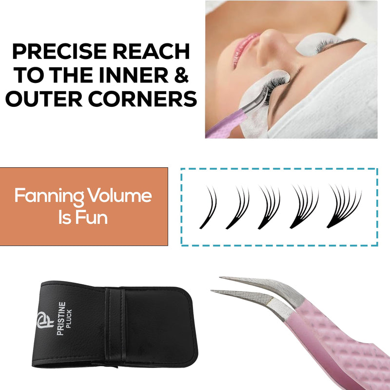 5-Piece Eyelash Extension Tweezers Set Precision Lash Tweezers with Anti-Slip Grip with fiber tip lash tweezers Tools for Lash Artists & eyelash tweezers for women (eyelash set multy) Eyelash Set Multy