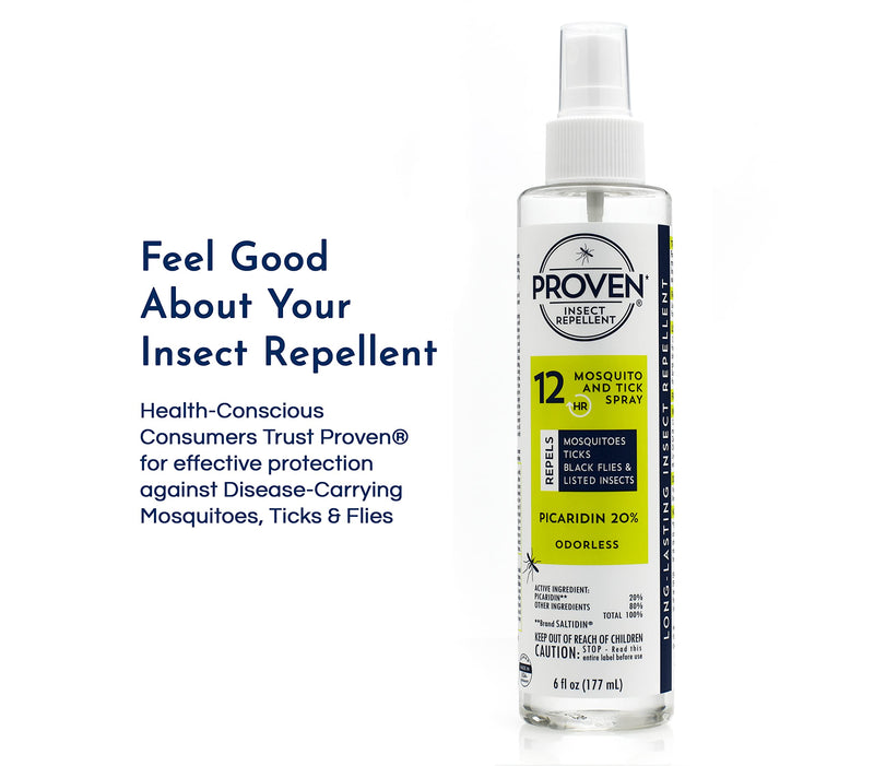 [Australia] - Proven Insect Repellent Spray, Keep Mosquitoes, Ticks and Flies Off, DEET Alternative Repellent, Up to 12-Hour Protection, Great for Camping or Hiking, 6 Ounce, Odorless Spray Unscented 6 Fl Oz (Pack of 1) 
