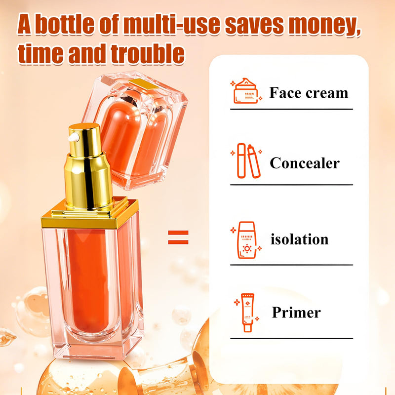 2Pcs Five Vitamin C Face Cream and Conceals, 2025 NEW VC Cream for Face, Fivefold Vitamin C BB Creams, Lightweight Long Lasting