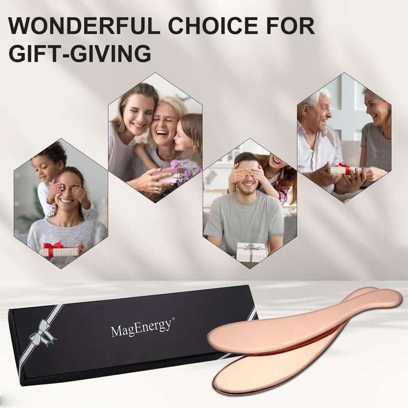 [Australia] - MagEnergy Gua Sha Tool Pure Copper Scraping Back Massager Guasha Board for Neck and Body Special Gifts for Grandparents Parents Friends Style-1 