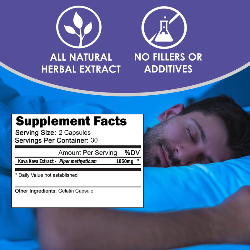 [Australia] - VH Nutrition KAVA+ | Kava kava Capsules | 1050mg Piper Methysticum + Kavalactones | Mood Support* Supplement | 60 Capsules 