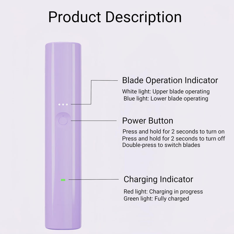 [Australia] - Bikini Trimmer for Women Electric Razors for Women Electric Shaver Female 2-in-1 Bikini Razor for Pubic Hair, Private Area, Legs, Face, Body Hair, Waterproof, Dual Head, Rechargeable (Purple) Purple 