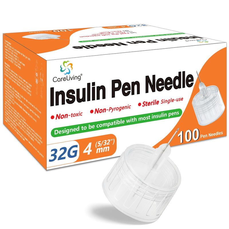 [Australia] - Insulin Pen Needle 32G 4 mm (5/32‚Äù), 100 Count, Universal Fit Compatible with Most Pen Injector Device, Ultra-Thin for Comfortable Insulin Injection 