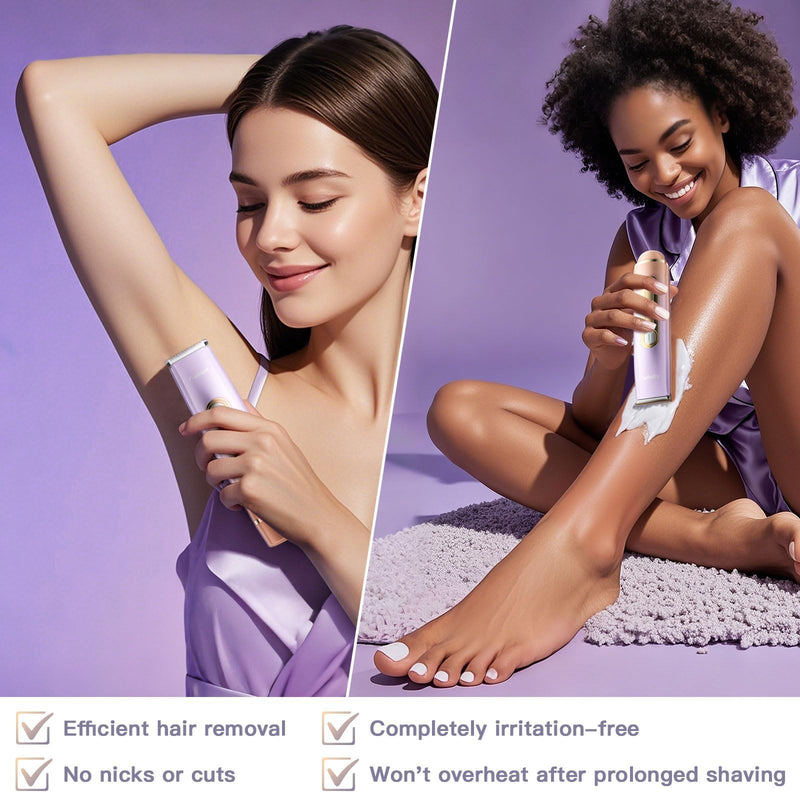 [Australia] - Bikini Trimmer for Women, Electric Razors with Dual Heads, Rechargeable Pubic Hair Trimmer with IPX7 Waterproof, Painless Pro Shaver for Underarm Leg Arm Body Face Private Area（RoyalRose） Royalrose 