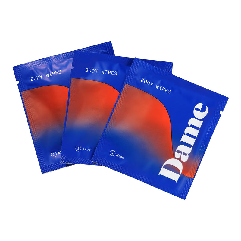 [Australia] - Dame Products Body Wipes - Cleansing and Nourishing - pH-Balanced Formulated with Aloe and Cucumber Extract - Disposable and Flushable - 15 Count 1 Count (Pack of 15) White 