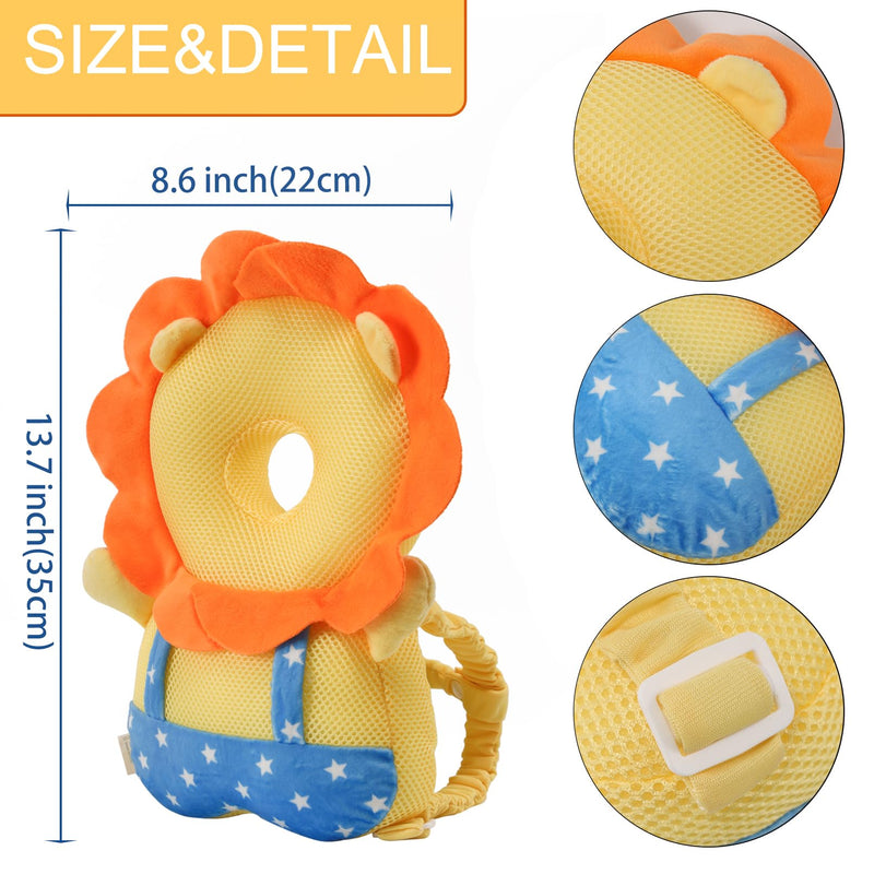 [Australia] - Baby Head Protector Backpack - Soft & Lightweight Head Protection Pillow for Bebe Walking and Crawling Lion 