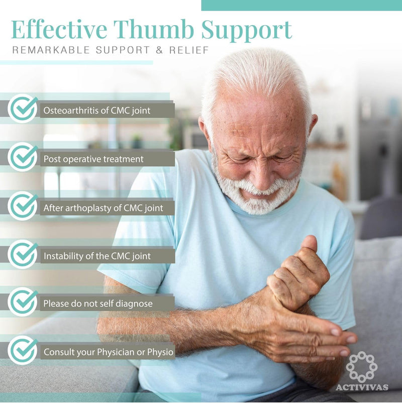 [Australia] - Activivas® Ortho Support for CMC Thumb Joint Arthritis, CMC Thumb Joint Instability, and Post Operative Treatment of CMC Thumb Joint - please consult your Physio. Right Large (check size guide) 