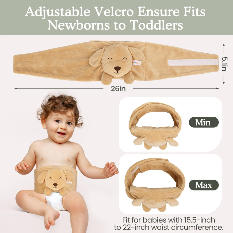 [Australia] - Baby Colic and Gas Relief, Heated Tummy Wrap for Newborns Belly Relief by Soothing Warmth, Baby Heating Pad Swaddling Belt Relief & Soothe Gas, Colic and Upset Stomach for Newborns to Toddler (Puppy) Puppy 