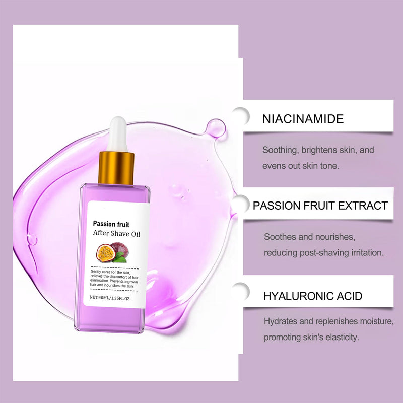 [Australia] - After Shave Oil, Passion Fruit Hair Removal Aftershave Oil for Women | Reduces Hair Removal Irritation, Moisturizes Skin & Relieves Dryness - Mlid & Lightweight & Easily Absorbed - 40ml 