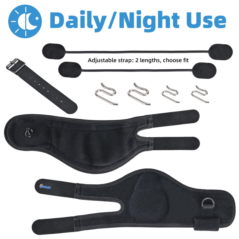 Tenbon Adjustable AFO Foot Drop Brace for Walking with Shoes, Socks, Or Barefoot Dorsiflexion Assist, Day & Night Use, Fits Left or Right Foot (Unisex, All-Day Wearable) M Day+Night (1 PACK)