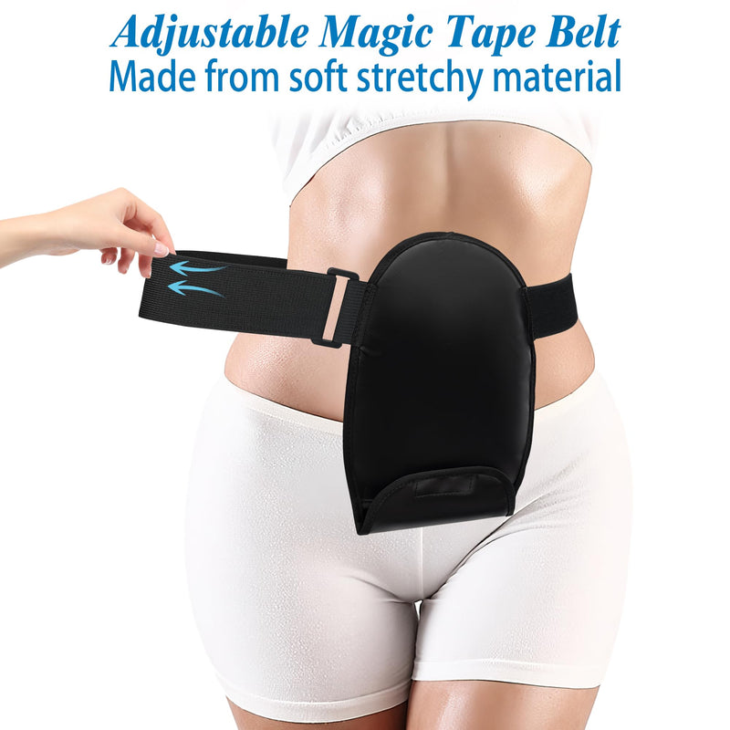 [Australia] - Ostomy Bag Covers with Adjustable Elastic Colostomy Support Belt Pouch Stoma Ileostomy Supplies for Women Men Black 