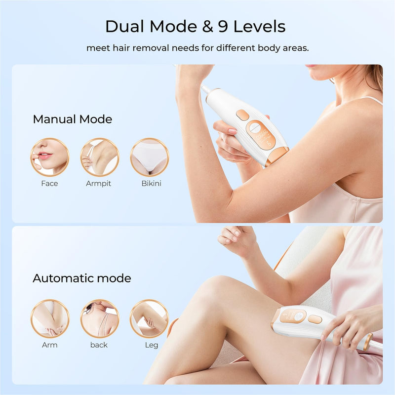 [Australia] - Laser Hair Removal, IPL Laser Hair Removal for Women and Men Permanent, Hair Removal Device with 3.0 IPL Red Light Wave, Home Laser Hair Removal Device for Facial Legs Armpits Bikini Body Use Gold White 