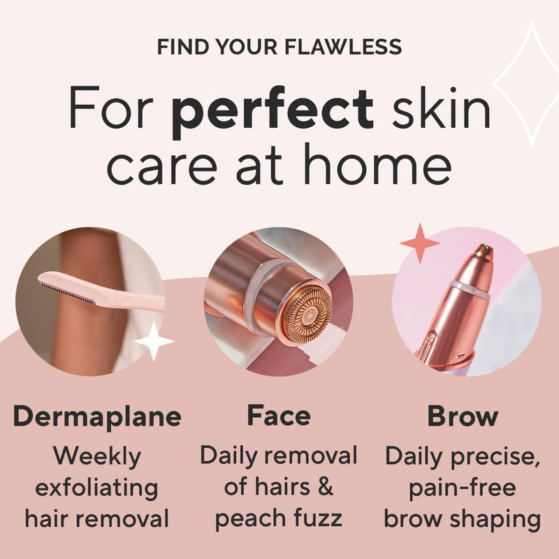 [Australia] - Finishing Touch Flawless Brows Eyebrow Hair Remover for Women, Electric Eyebrow Razor for Women with LED Light for Instant and Painless Hair Removal 