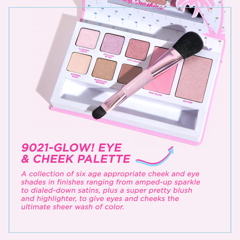 [Australia] - Petite ’N Pretty Dream in Color Makeup Set for Kids, Teens, Tweens - 3-in-1 Eye & Cheek Palette (Blush, Eyeshadow, Highlighter) with Brush, Shine Lip Gloss, Feather Stretch Mascara & Satin Scrunchie 