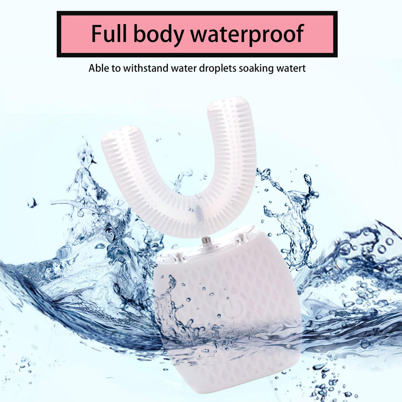 Ultrasonic Toothbrush for Adults - Automatic Electric Toothbrush with Soft Bristles & 30s Timer Rechargeable Portable Design with Wireless Charging Waterproof & Washable for Travel & Home Use (White) White