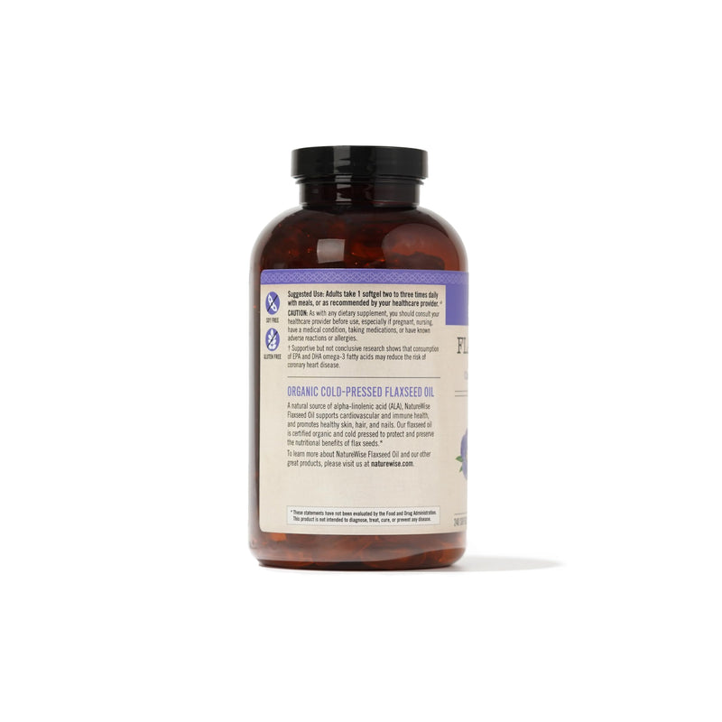 [Australia] - NatureWise Flaxseed Oil 1200mg Softgels with 720mg ALA, Omega 3 6 9, Supplement for Heart Health - Made with Organic, Cold Pressed Flaxseed Oil, Fish Free Omega, Non-GMO - 240 Softgels[4-Month Supply] 240 Count (Pack of 1) 