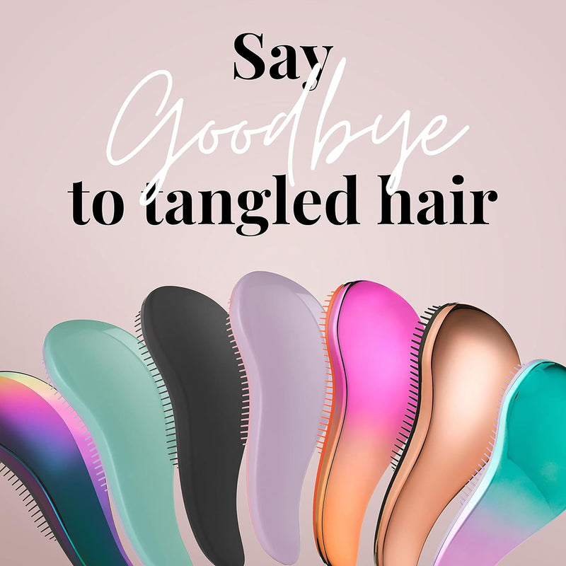 Lily England Detangler Brush & Comb Set - Lightweight Wide Tooth Detangling Tool for Women & Kids - Smooths Curly, Straight, Dry, Fine, & Thick Hair, Purple Mermaid 2 Pack