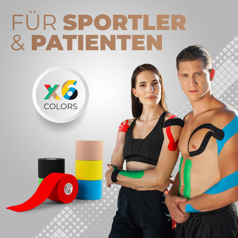 [Australia] - Medi-Tape Sport 5m - latex-free kinesiology tape with 150% elasticity, breathable & waterproof physio tape for ultimate hold, kinesiology tape in beige 