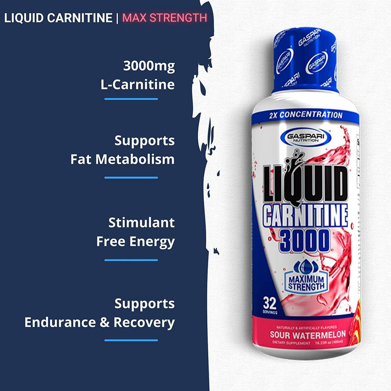 [Australia] - Gaspari Nutrition Liquid L-Carnitine 3000, Stimulant Free, Increased Metabolism, Enhanced Energy, Non GMO, Gluten Free, BPA Free (32 Servings, Orange Pineapple) 