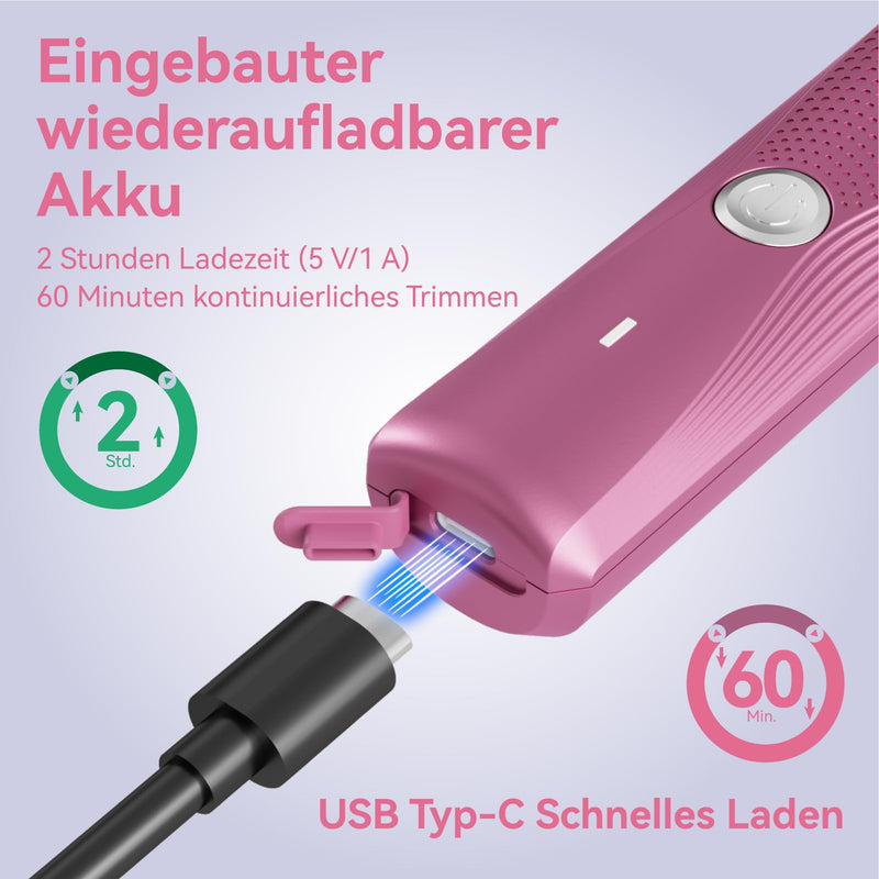 [Australia] - Unibono women's electric razor kit, 3-in-1 intimate razor for women, women's razor wet and dry razor trimmer for bikini area, armpits, legs, USB-C rechargeable with storage bag, pink 