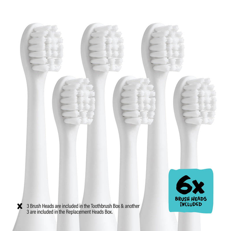 [Australia] - Kids Electric Toothbrush - Rechargeable Vibrating Toothbrush with Timer, Includes 6 Replacement Heads, Gently Cleans Little Teeth, for Girls and Boys, Kids & Toddlers Age 2+, Shark 