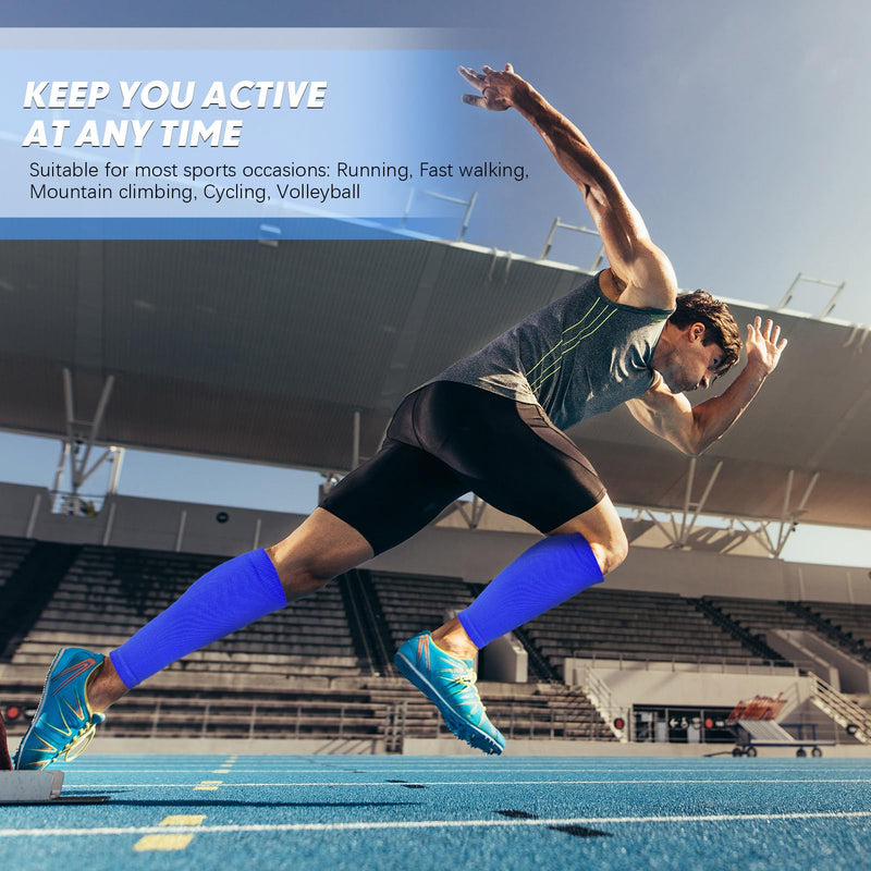 Geyoga 6 Pairs Calf Compression Sleeve for Men Women Football Leg Sleeve Elastic Calf Support Sock for Sports Cycling Running Basketball Large