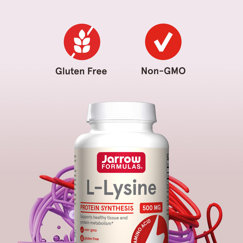 [Australia] - Jarrow Formulas L-Lysine 500 mg, Dietary Supplement, Amino Acid for Protein Synthesis and Healthy Tissue Support, 100 Capsules, 100 Day Supply Fish/shellfish 1 Count (Pack of 100) 