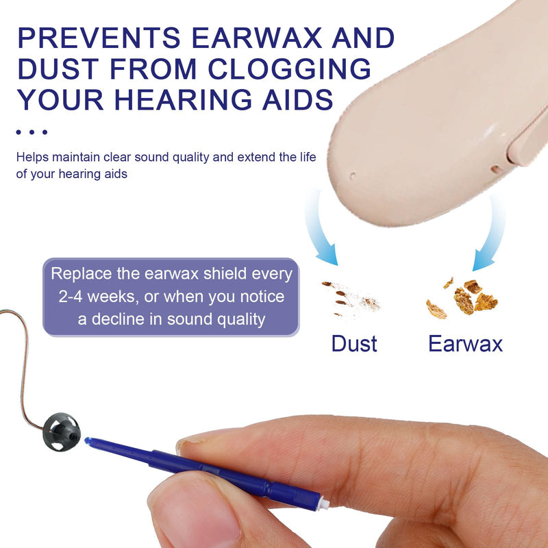 32pcs Wax Guard Filters for Audien Hearing Aid, Hearing Aid Filters with Cleaning Brushes Practical Cleaning Tools Compatible with Audien 32