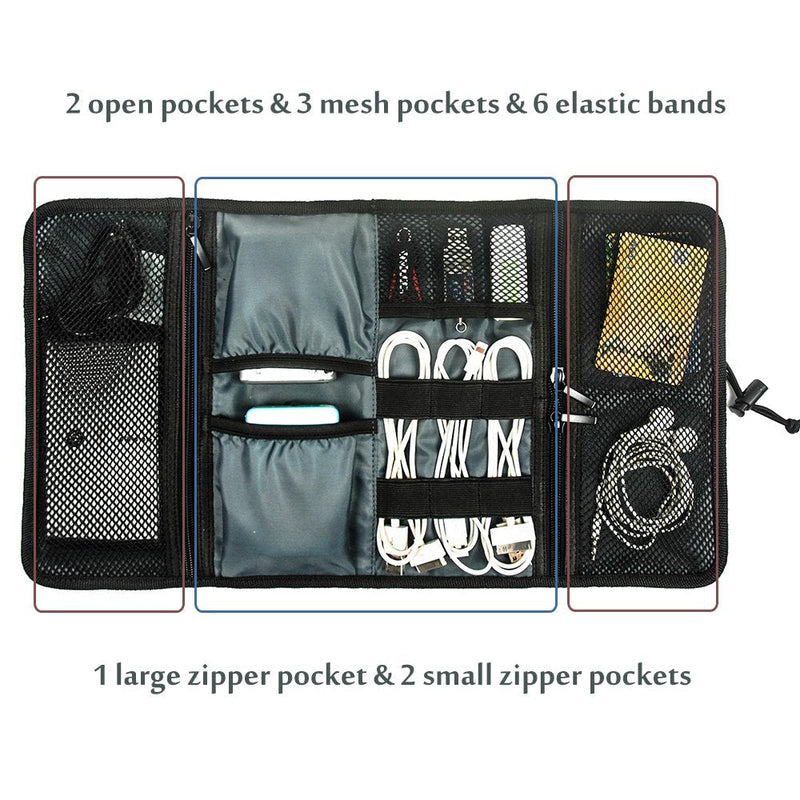 ProCase Electronic Organizer Cord Pouch Bundle with Travel Toiletry Bag Pouch