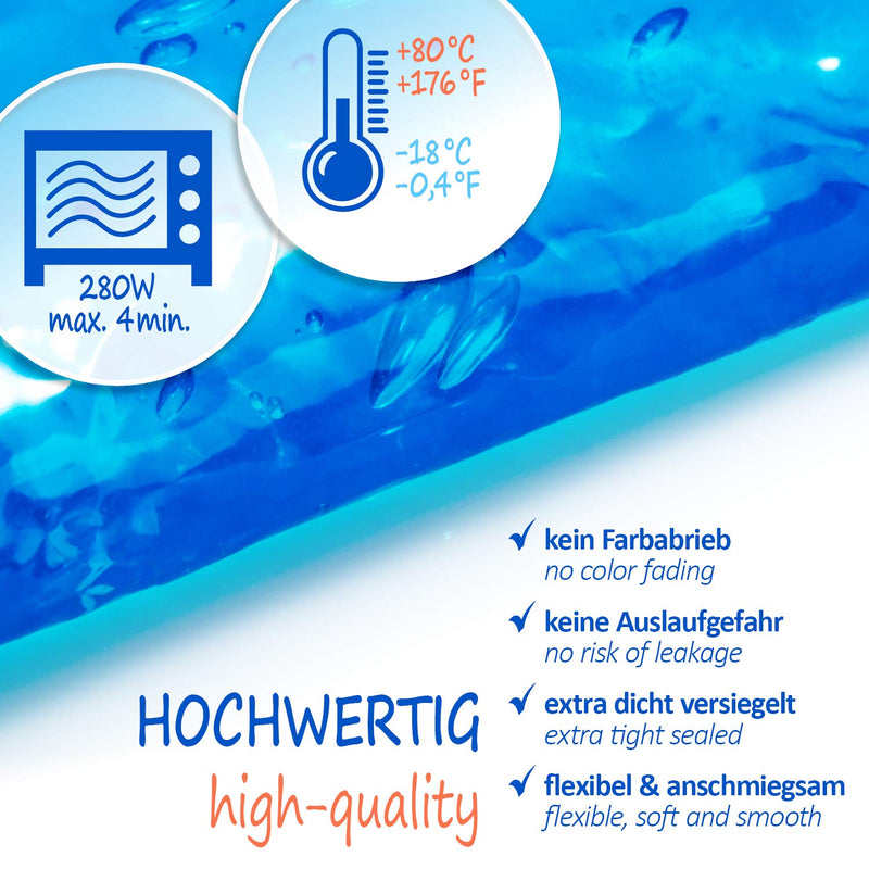 [Australia] - com-four® 5X Large Multiple Compress 29 x 12 cm with Fleece Cover, Warm and Cold Compresses, Cooling Pads - Cooling Pack Microwave Safe - Made in Germany (05 Pieces - Large) 05 Pieces - Large 