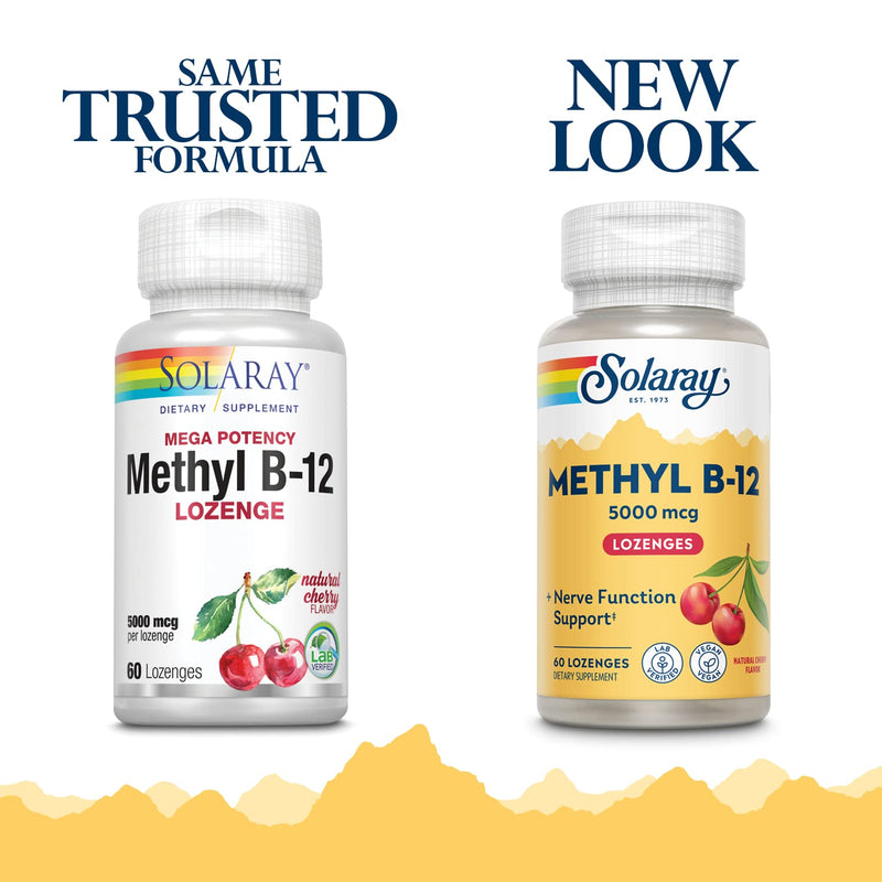 SOLARAY Methyl B12, Lozenge, Cherry (Btl-Plastic) 5000mcg | 60ct