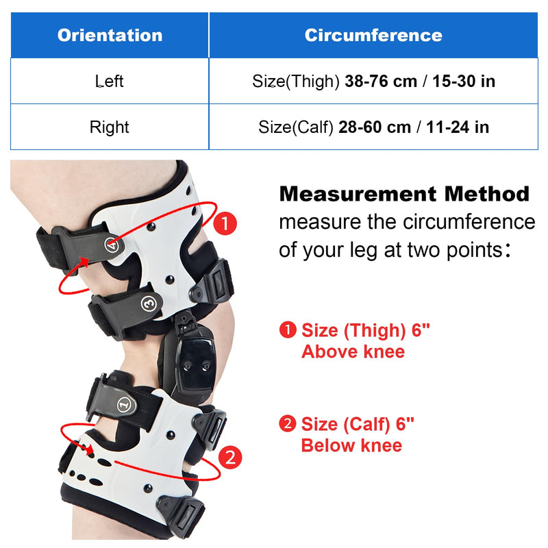 [Australia] - OA Unloader Knee Brace - Arthritis Pain Relief, Osteoarthritis, Bone on Bone Knee Joint Pain, Cartilage Defect Repair, Avascular Necrosis Hinged, Degeneration (White Right) White-Right 