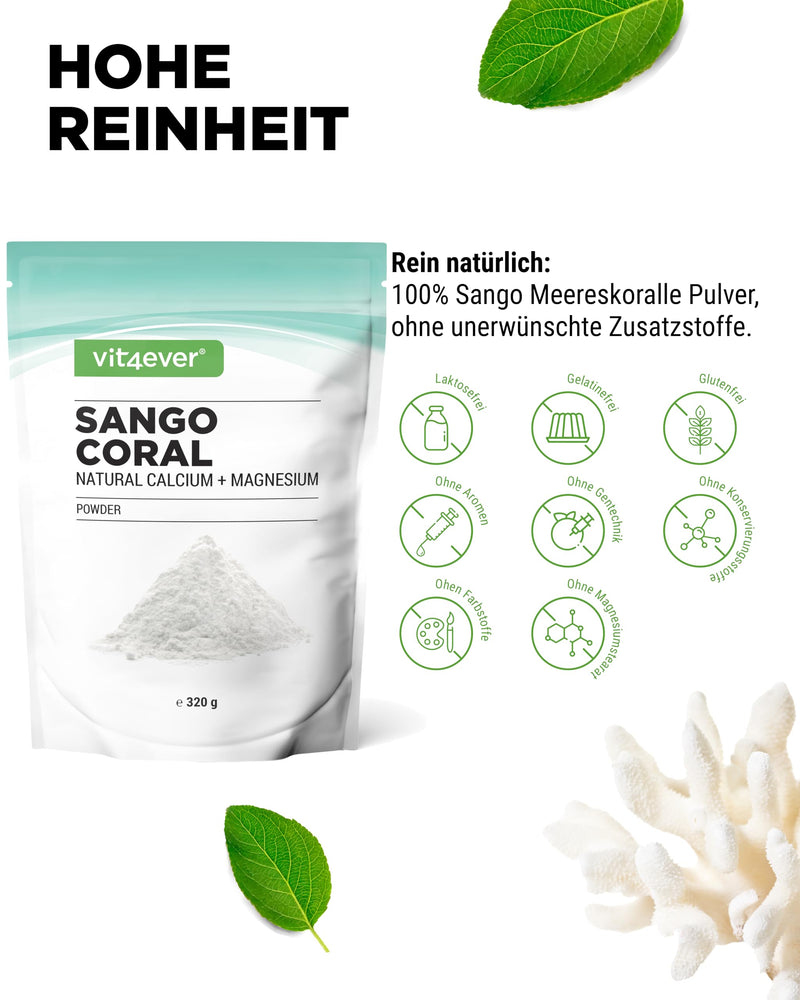 [Australia] - Sango Sea Coral - 320 g powder - Natural source of calcium (20%) & magnesium (10%) in the body's own ratio of 2:1 - No additives 320 g (pack of 1) 