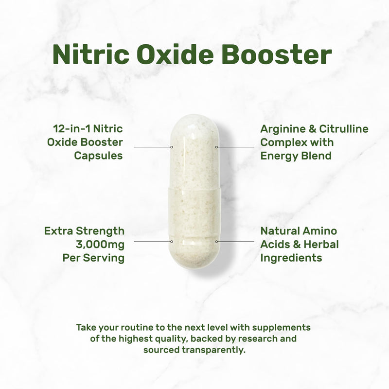 [Australia] - Nitric Oxide Booster 3,000mg Per Serving, 300 Capsules – 12 in 1 Nitric Oxide Supplement – Arginine & Citrulline Complex with Energy Blend – Marshmallow Root – Promotes Nutrient Flow to Muscles &Heart 