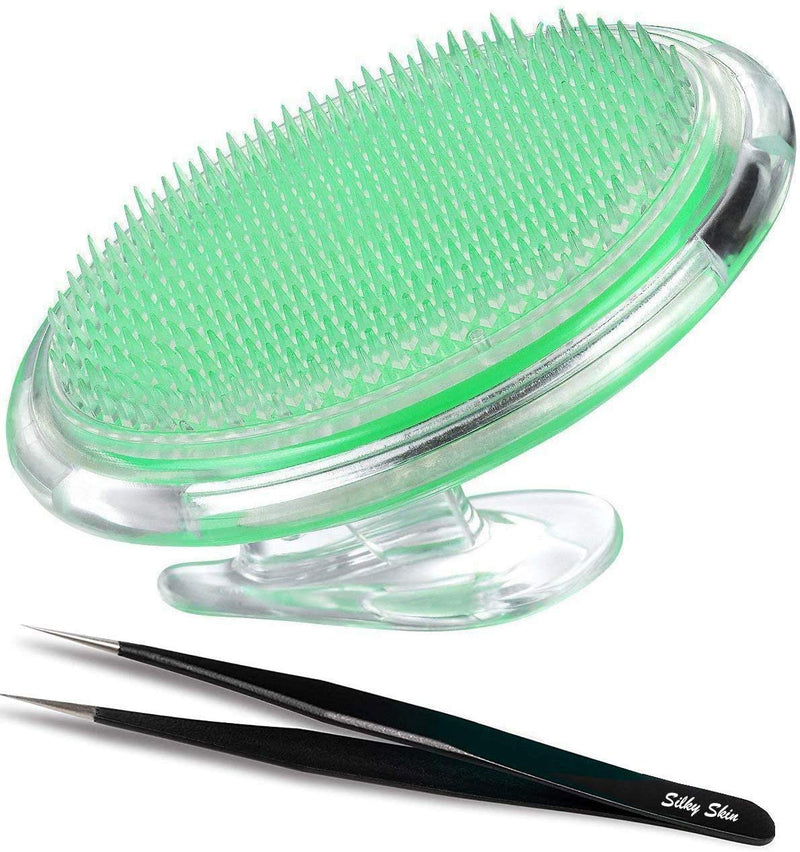 [Australia] - Silky Skin Exfoliating Body Brush for treating and preventing razor bumps and ingrown hairs for men and women, flexible bristle brush to eliminate shaving irritation for face 